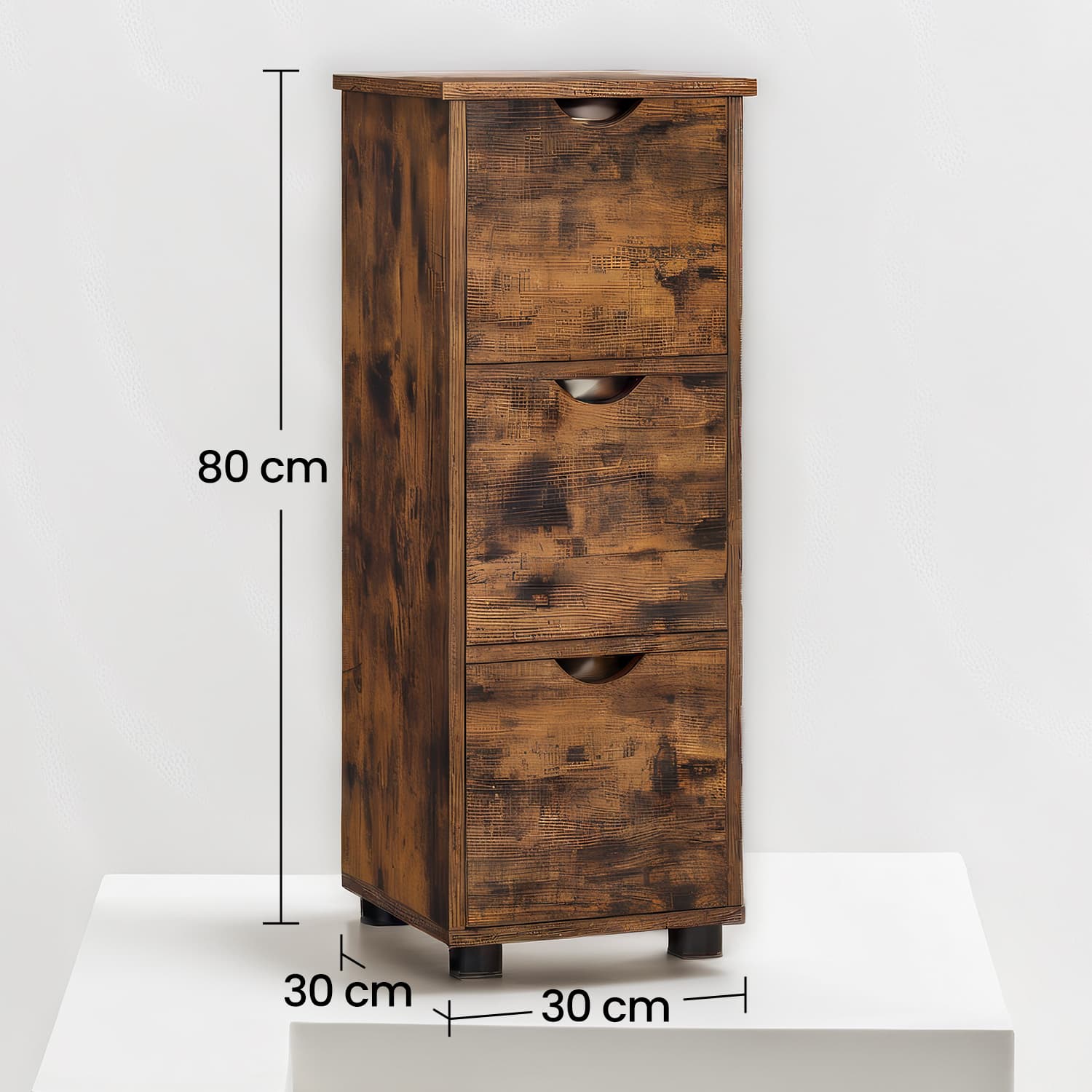 Bathroom Storage Cabinet, Storage Tower with 3 Drawers, Space-Saving for Living Room, Bedroom, Kitchen - image 5