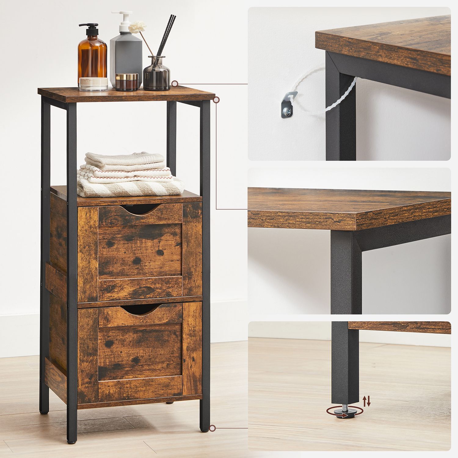 Bathroom Storage Cabinet with 2 Drawers - image 6