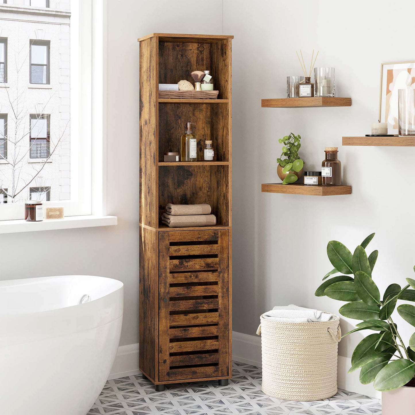 Floor Cabinet Rustic Brown - image 3