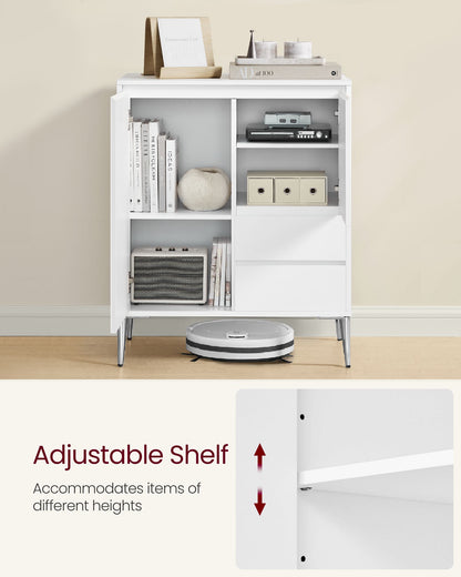 Sideboard, Buffet Cabinet with 2 Drawers, 2 Compartments with Doors and Height Adjustable Shelves