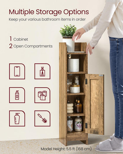 Small Bathroom Storage Corner Floor Cabinet with Door