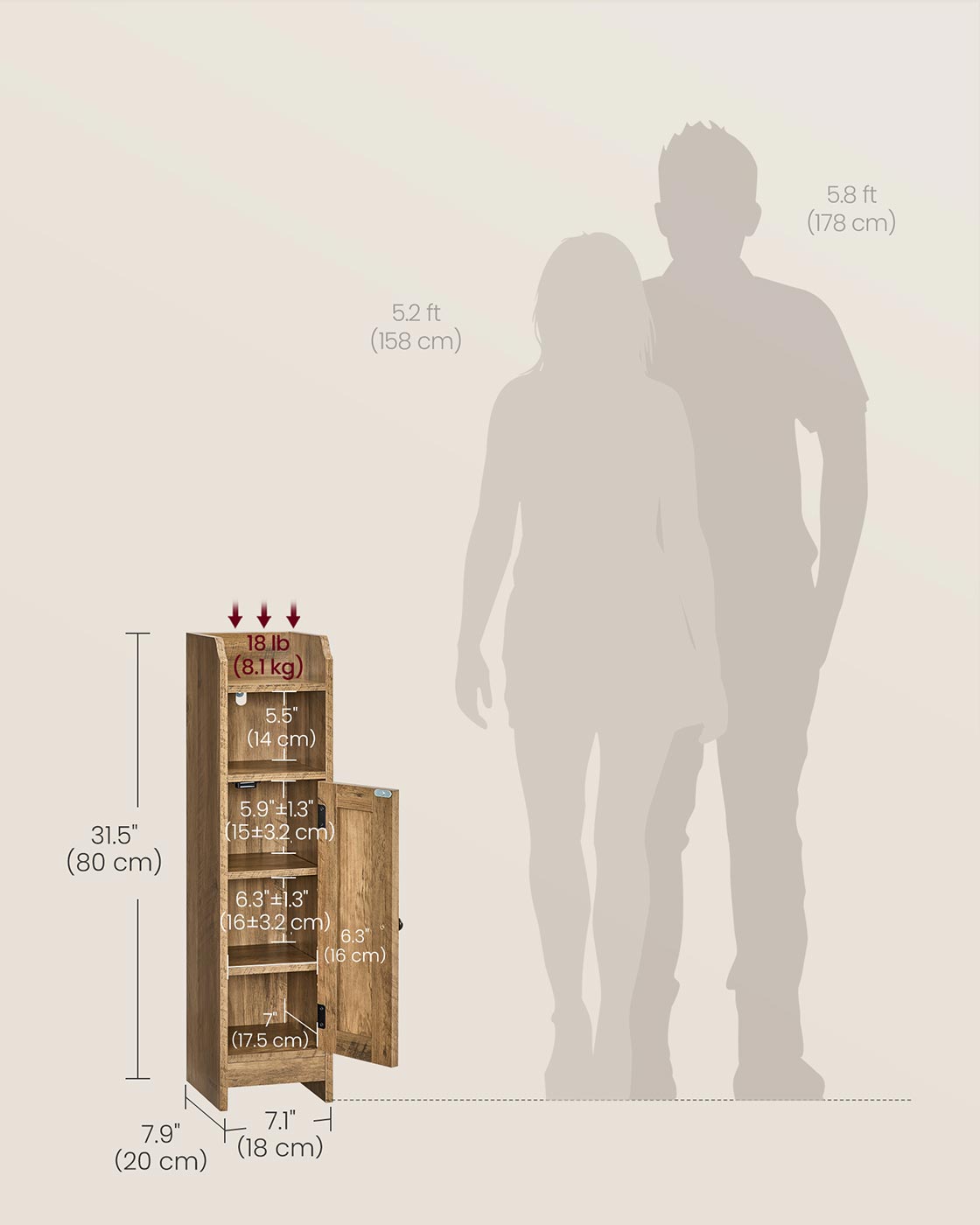 Small Bathroom Storage Corner Floor Cabinet with Door