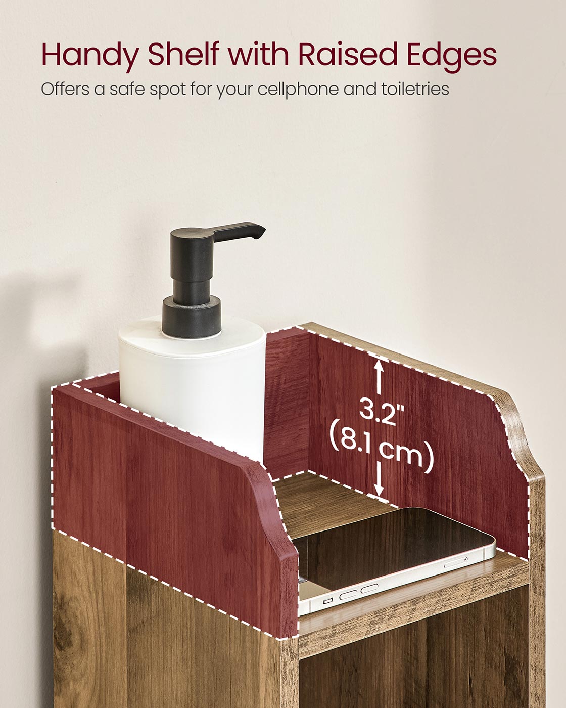 Small Bathroom Storage Corner Floor Cabinet with Door