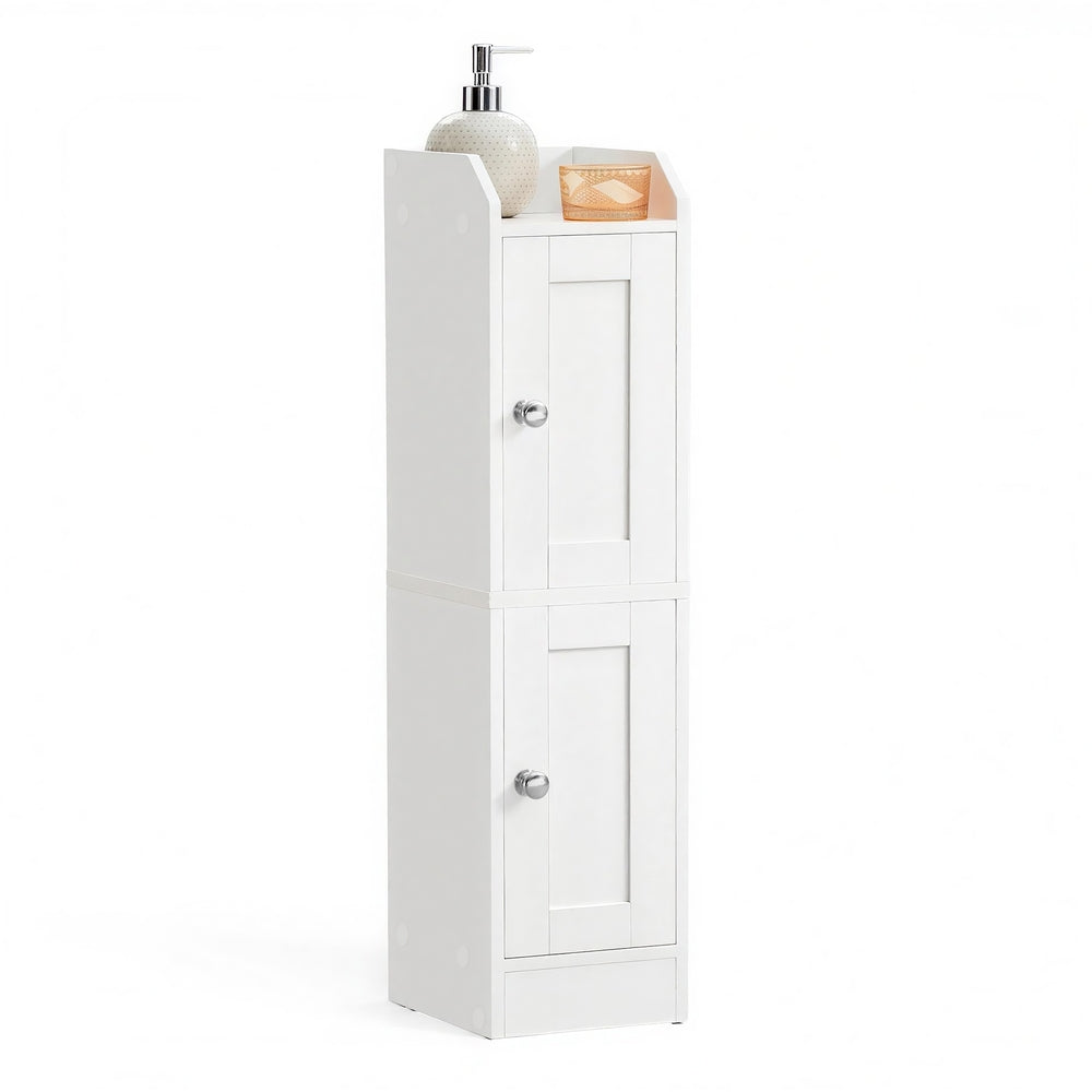 Small Bathroom Storage Corner Floor Cabinet with Door - Cloud White / 2doors (31.5"H)