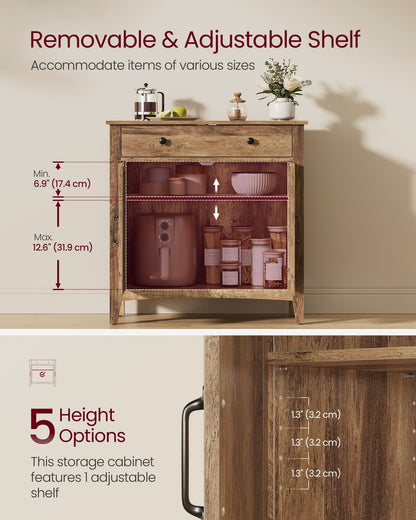 Coffee Bar Cabinet, Kitchen Storage Cabinet with Drawers