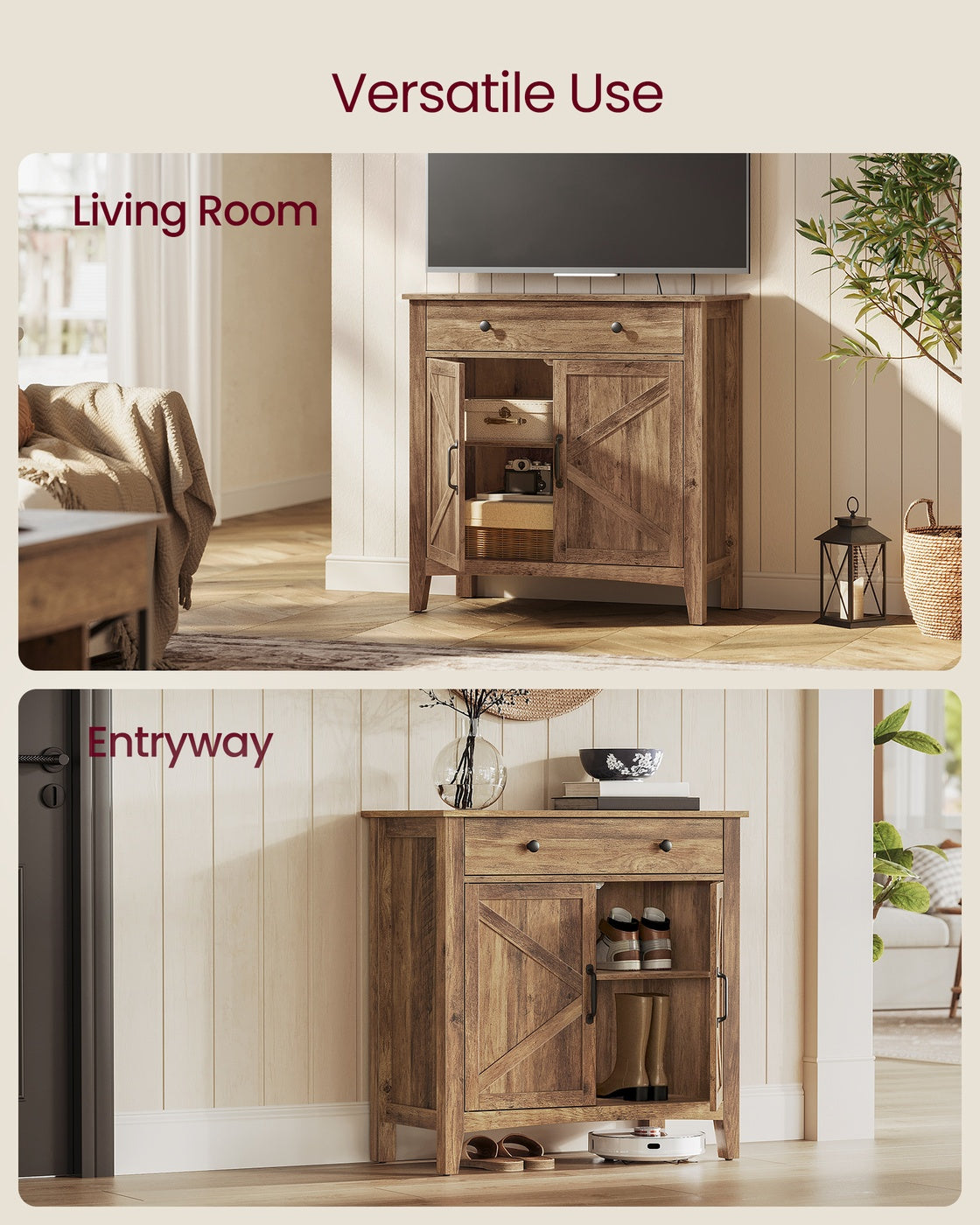 Coffee Bar Cabinet, Kitchen Storage Cabinet with Drawers