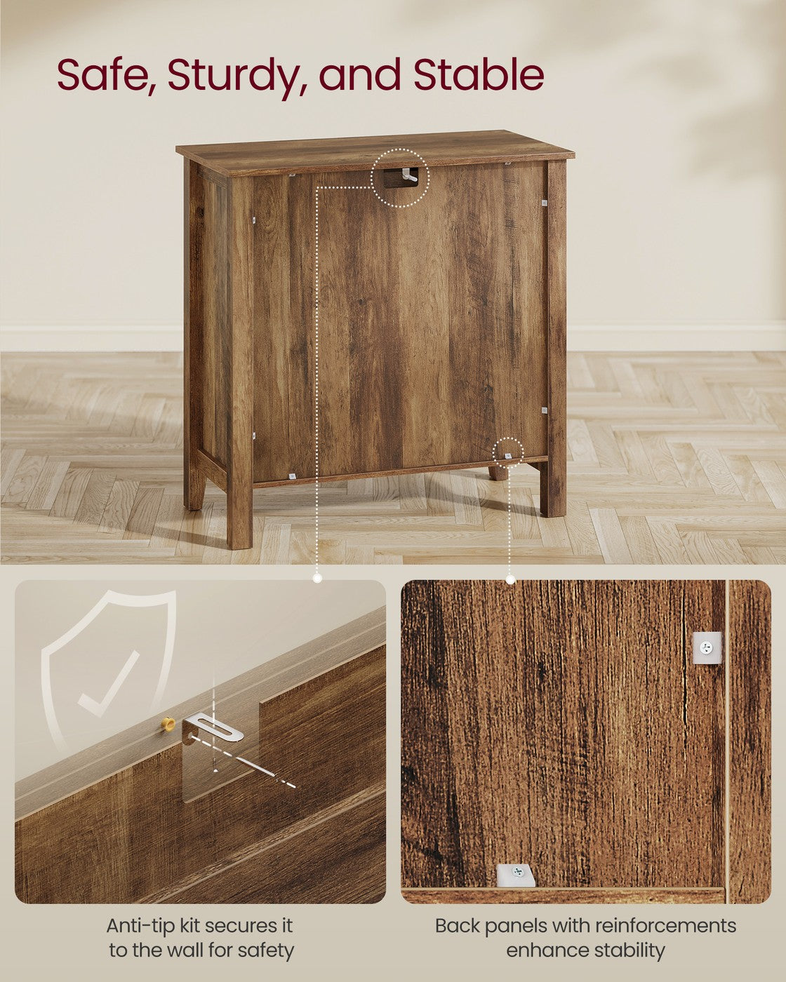 Coffee Bar Cabinet, Kitchen Storage Cabinet with Drawers