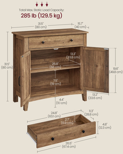 Coffee Bar Cabinet, Kitchen Storage Cabinet with Drawers