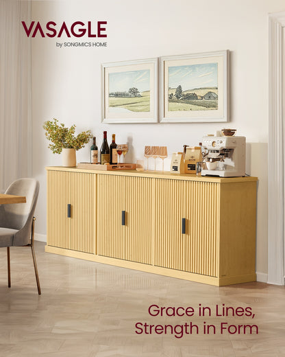Sideboard with Adjustable Shelf Oak Beige - image 2