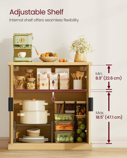 Sideboard with Adjustable Shelf Oak Beige - image 4