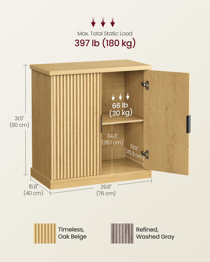 Sideboard with Adjustable Shelf Oak Beige - image 8