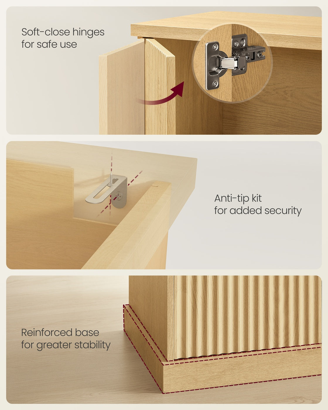 Sideboard with Adjustable Shelf Oak Beige - image 6