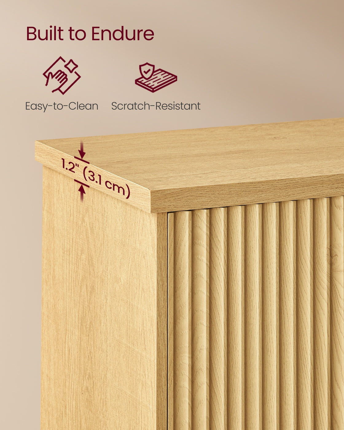 Sideboard with Adjustable Shelf Oak Beige - image 7