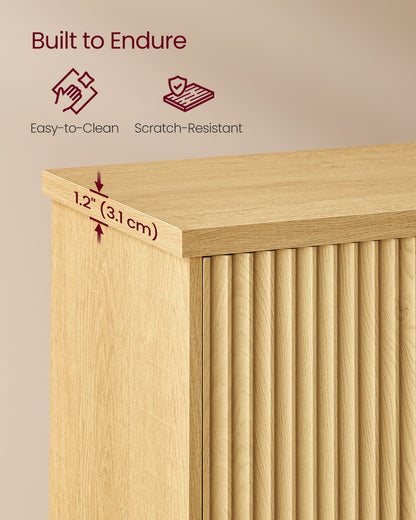 Sideboard with Adjustable Shelf Oak Beige - image 7