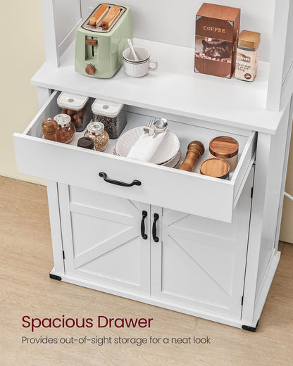 71" Pantry Cabinet with Lights and Charging Station