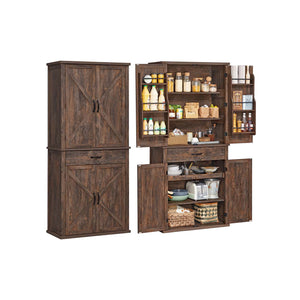 LIRY Collection - Pantry Cabinet with Barn Doors
