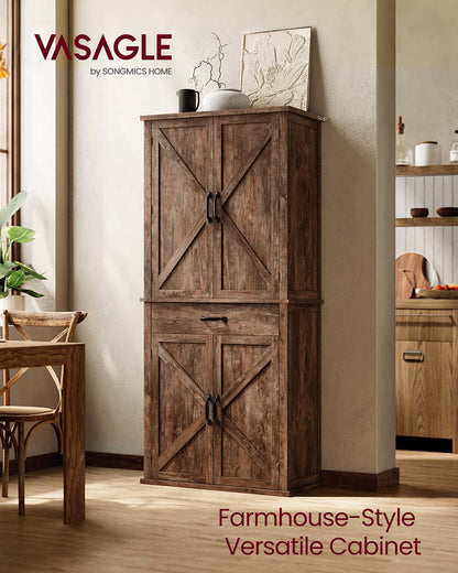 LIRY Collection - Pantry Cabinet with Barn Doors