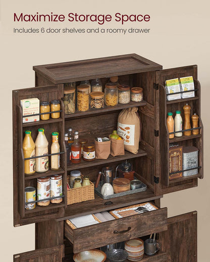 LIRY Collection - Pantry Cabinet with Barn Doors