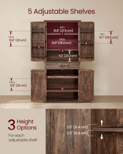LIRY Collection - Pantry Cabinet with Barn Doors