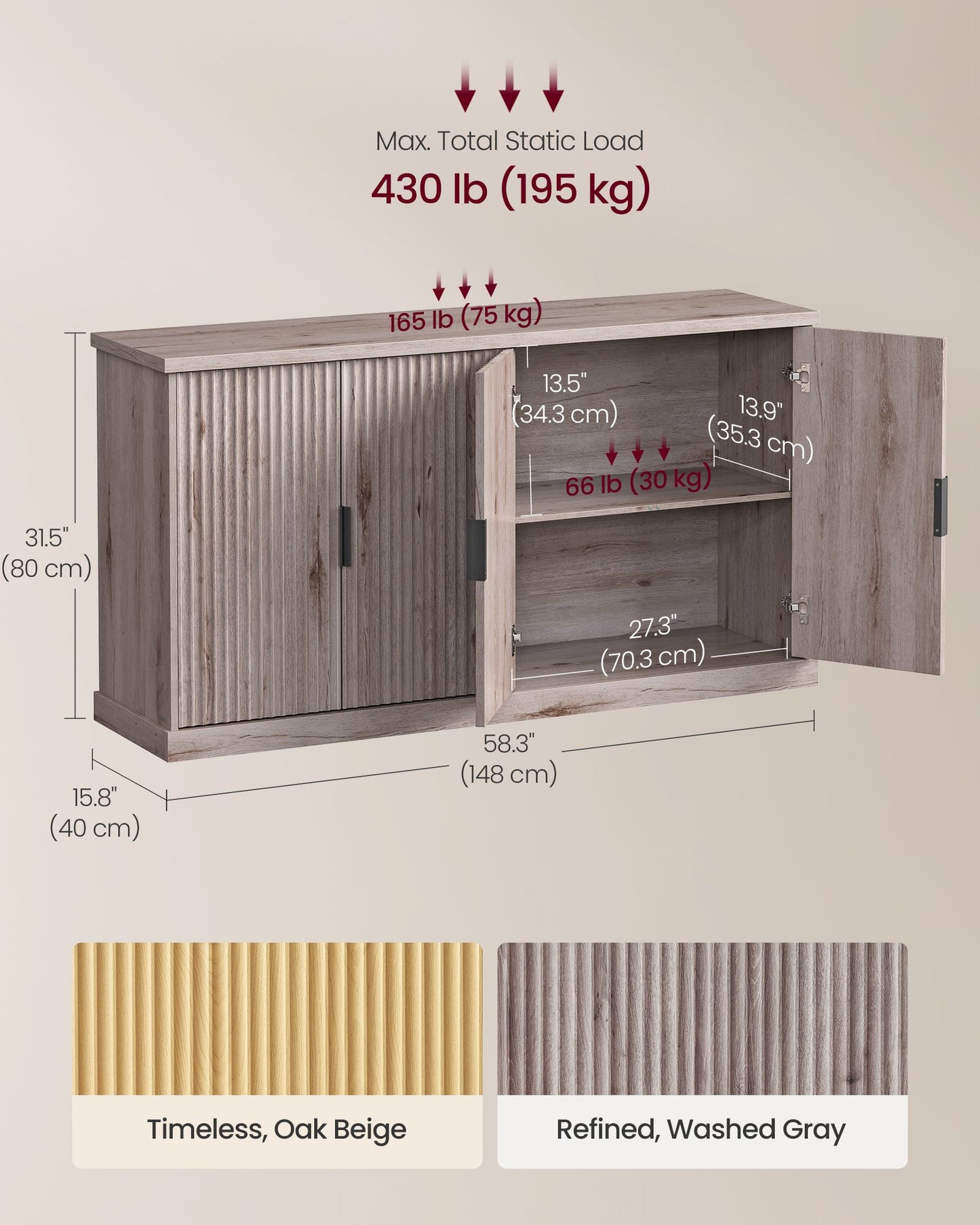 MAXE Collection - Buffet Cabinet, Console Cabinet