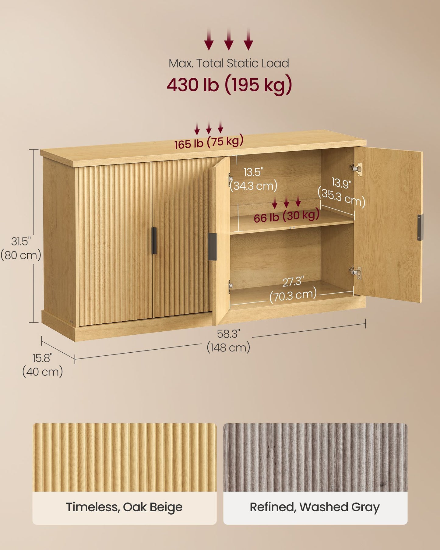 MAXE Collection - Buffet Cabinet, Console Cabinet