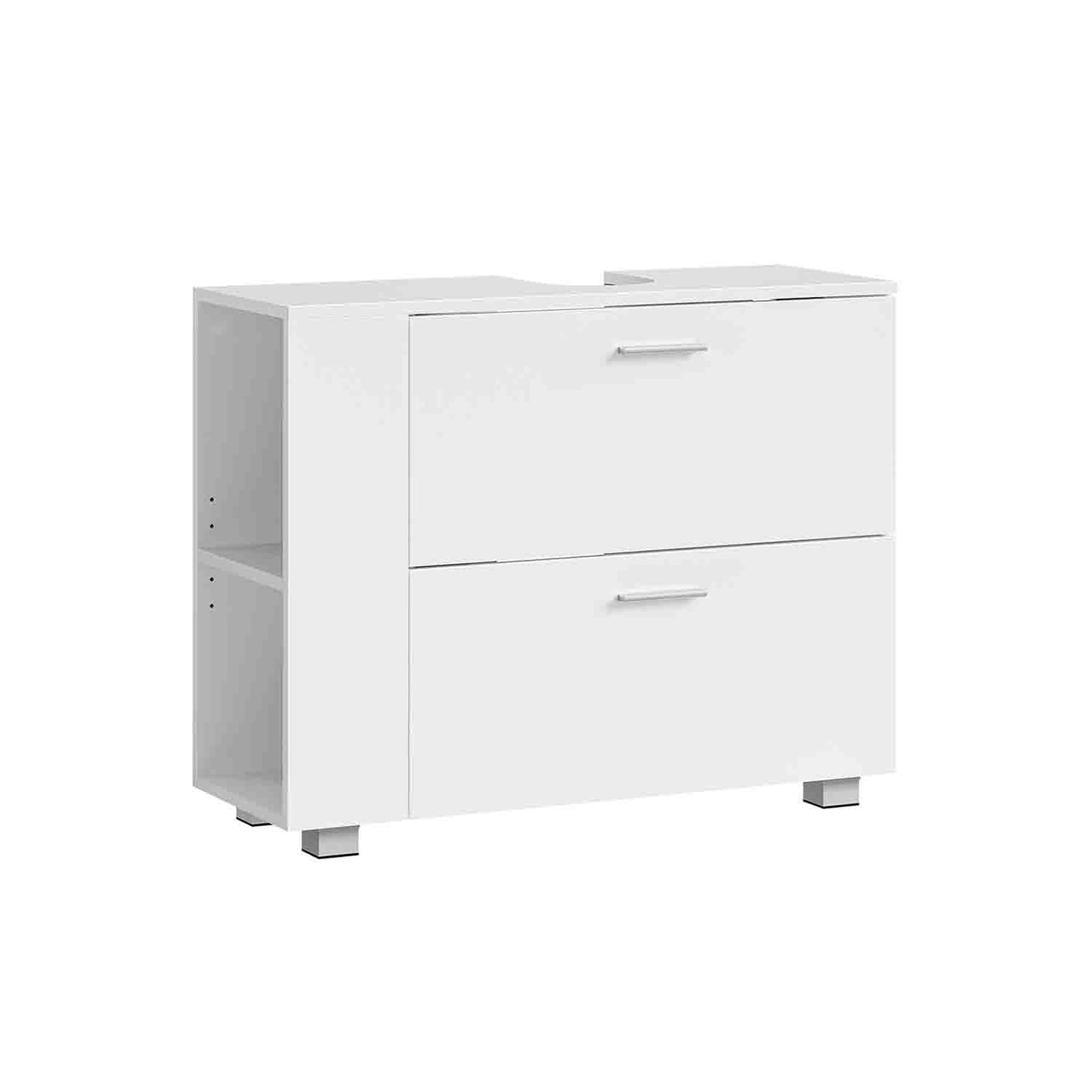 Cloud White Under-Sink Cabinet with Two Large Drawers
