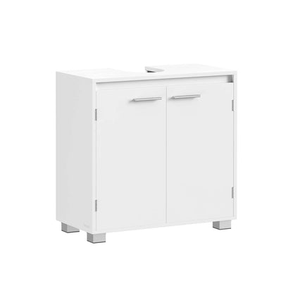 Under Sink Bathroom Cabinet with Storage Compartments, Natural Beige and Cloud White - image 8