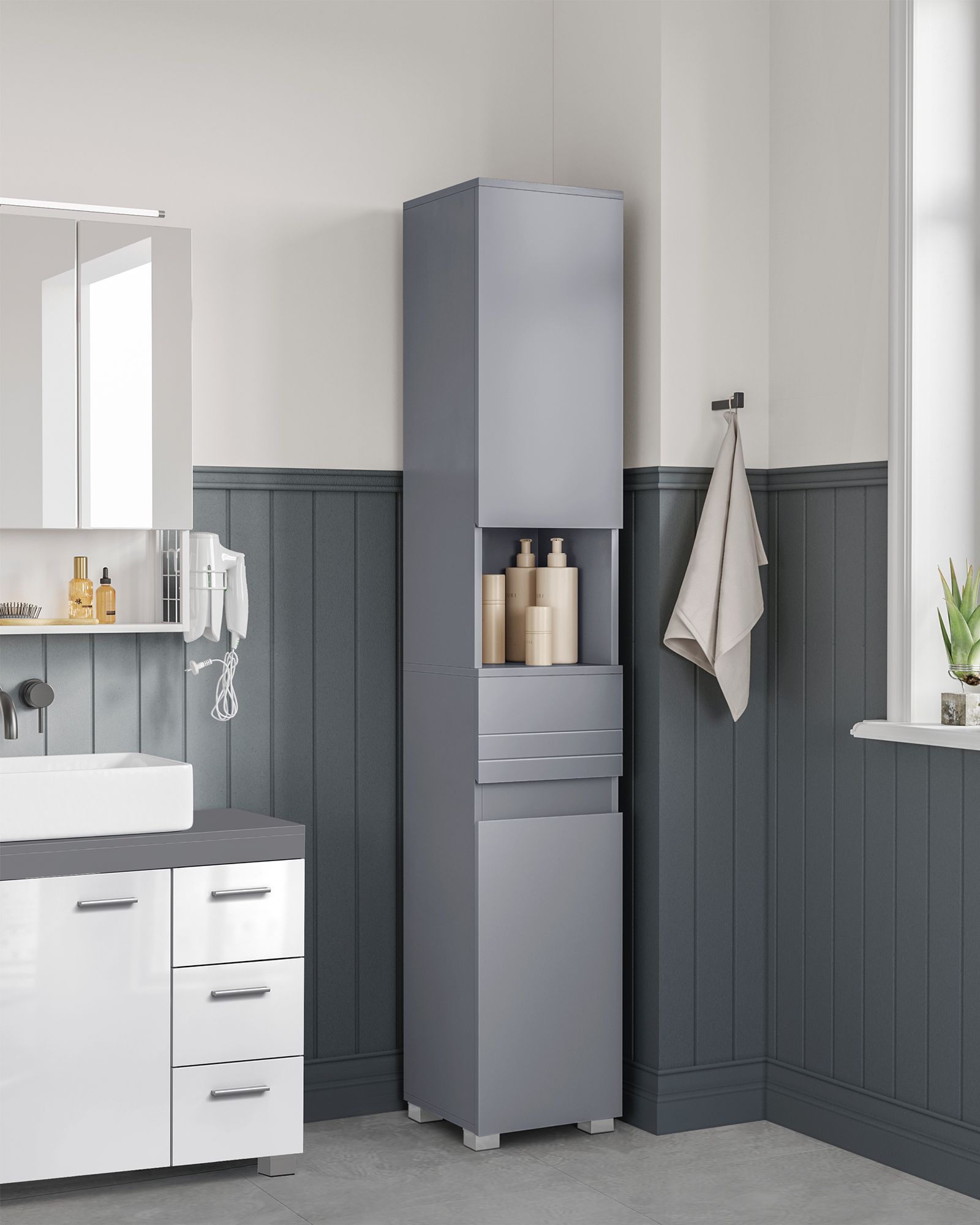 Slim Bathroom Storage Cabinet - HWLEXTRA 
