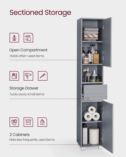 Slim Bathroom Storage Cabinet - HWLEXTRA 
