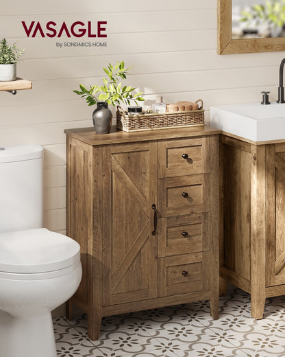 Farmhouse Bathroom Floor Cabinet with 4 Drawers - image 2