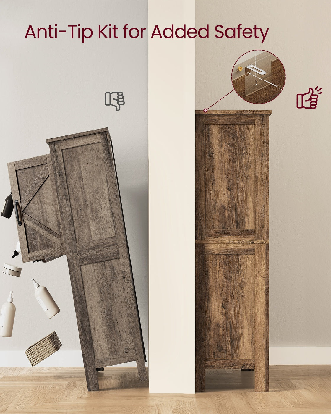 Farmhouse Storage Cabinet with Barn Doors - image 5