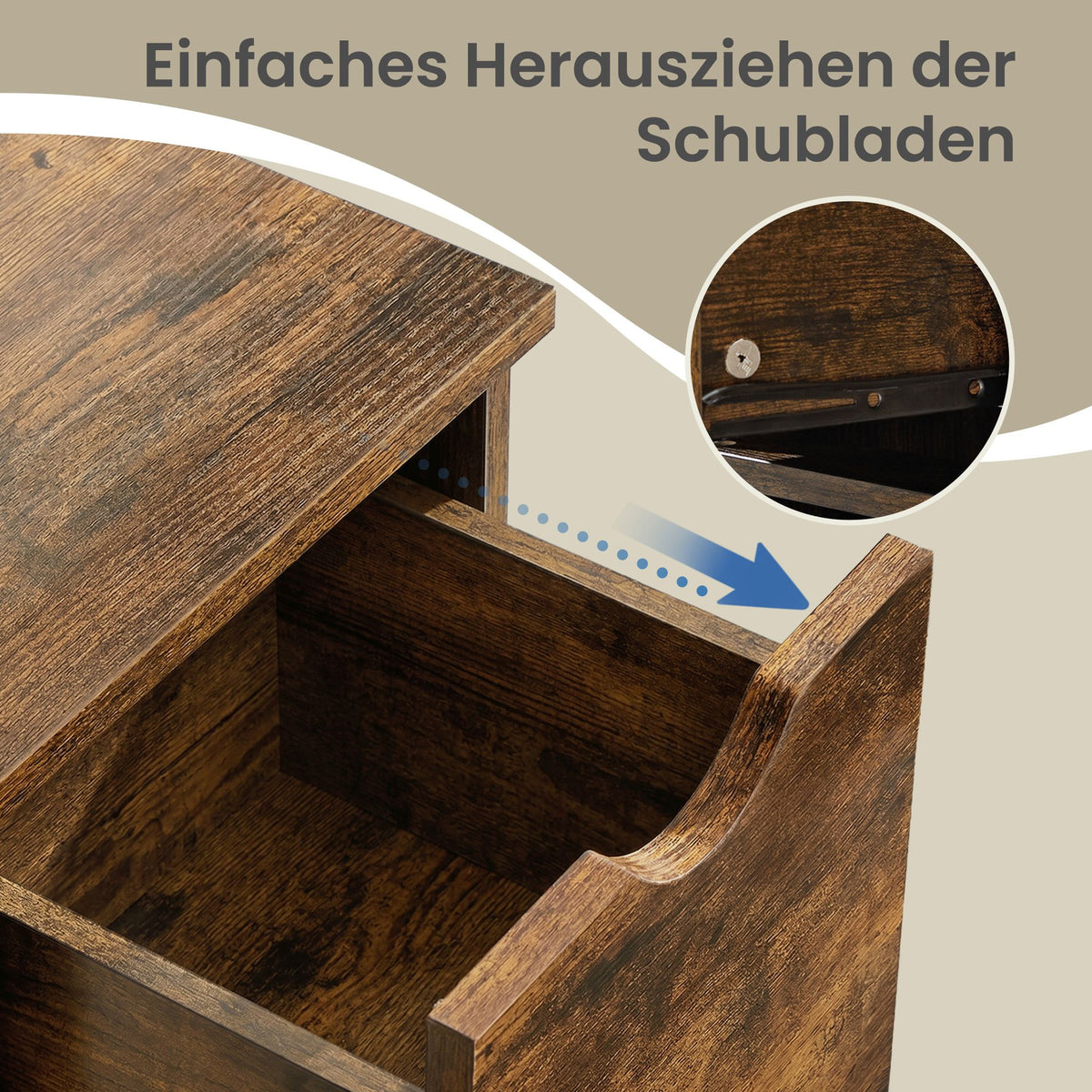 Bathroom Storage Cabinet, Storage Tower with 3 Drawers, Space-Saving for Living Room, Bedroom, Kitchen