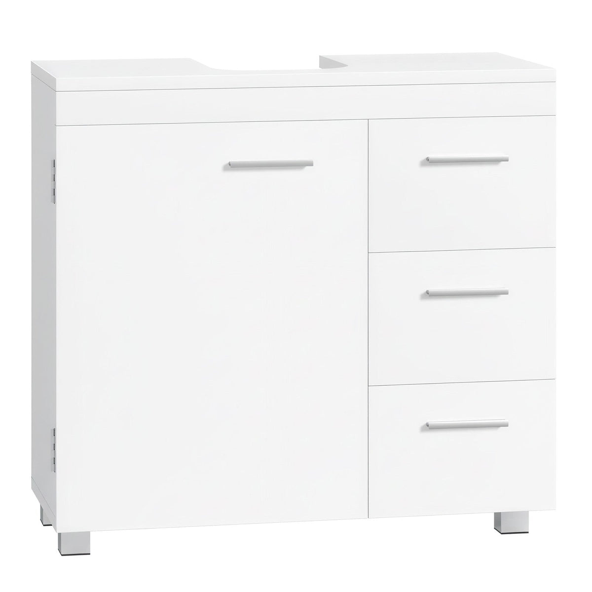 Cloud White Under-Sink Cabinet with Three Drawers - image 1