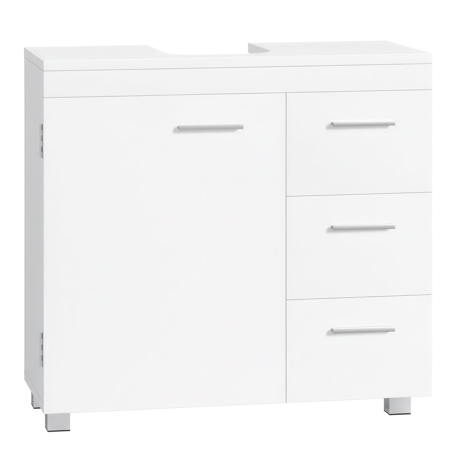 Cloud White Under-Sink Cabinet with Three Drawers - image 1