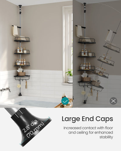 Corner Shower Caddy Tension Pole, 35.8 to 118.1 Inches