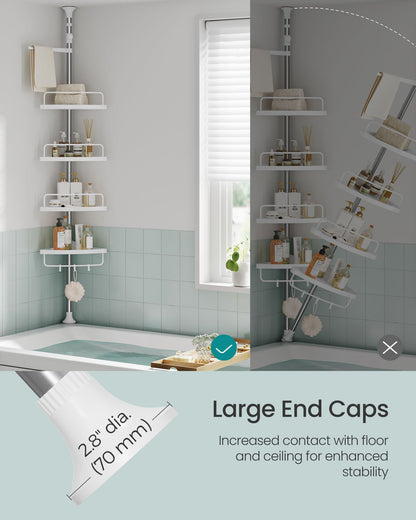 Corner Shower Caddy Tension Pole, 35.8 to 118.1 Inches