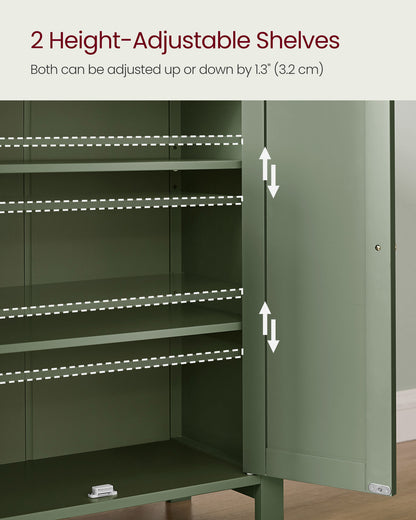 Bathroom Storage Unit with 2 Adjustable Shelves - HWLEXTRA 