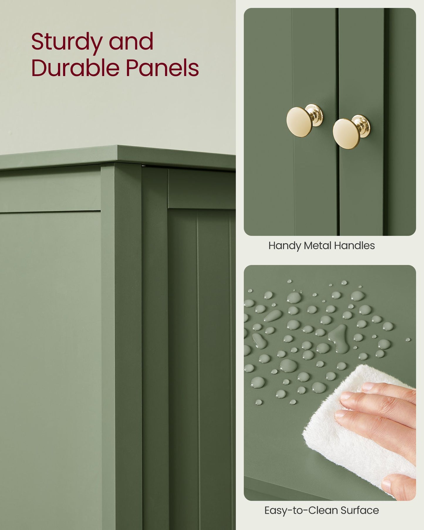 Bathroom Storage Unit with 2 Adjustable Shelves - HWLEXTRA 