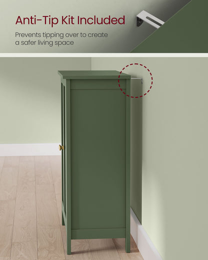 Bathroom Storage Unit with 2 Adjustable Shelves - HWLEXTRA 