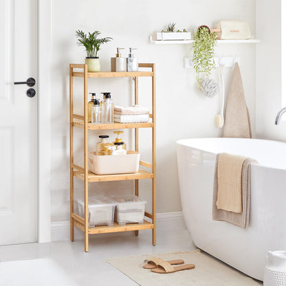 4-Tier Bamboo Shelving Unit - image 3
