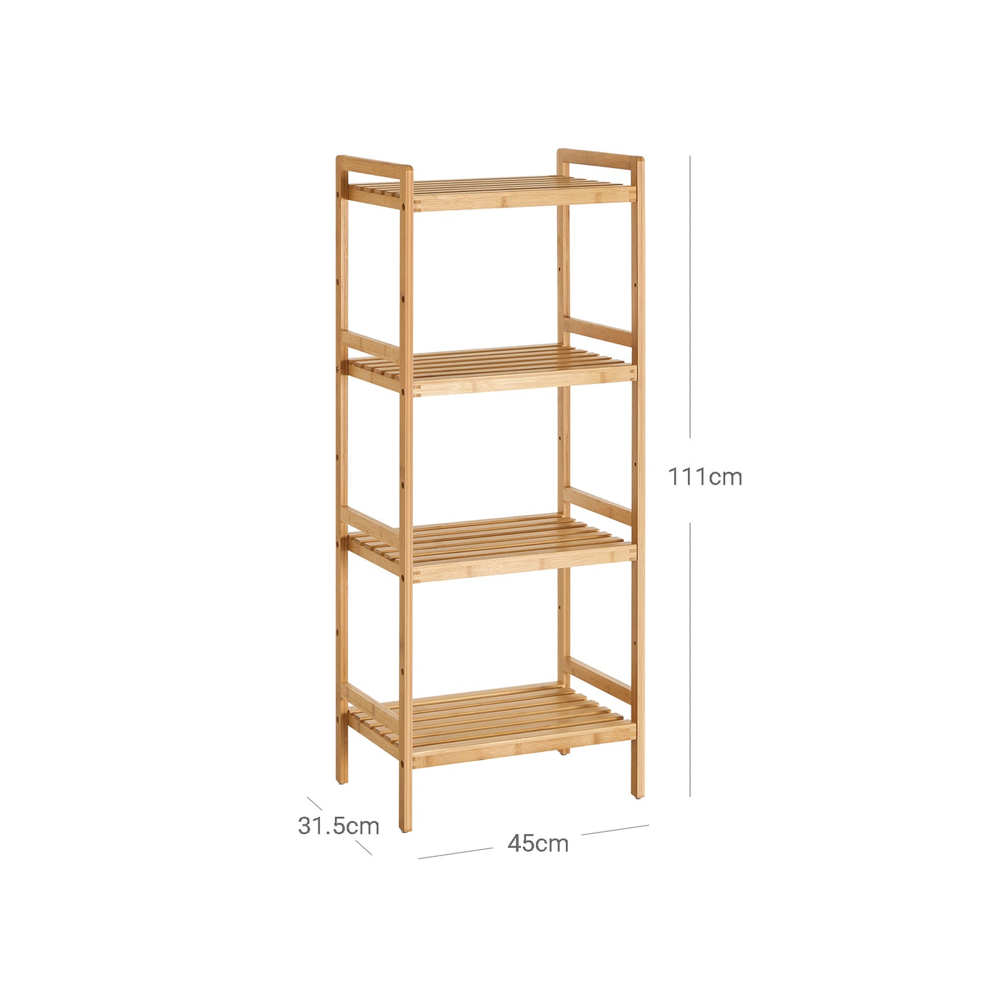 4-Tier Bamboo Shelving Unit - image 8
