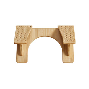 Bamboo Toilet Stool with Non-Slip Grooves