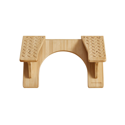 Bamboo Toilet Stool with Non-Slip Grooves