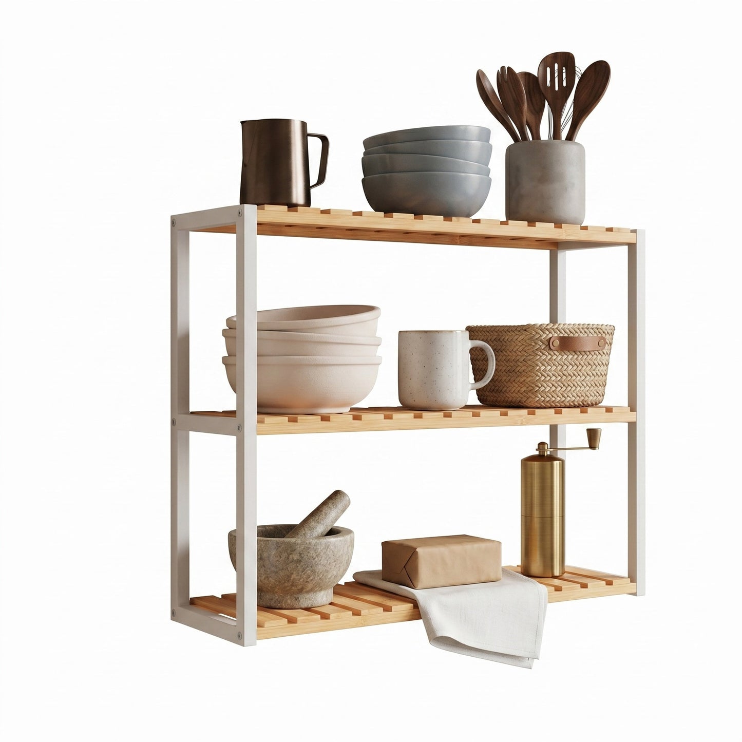 Bamboo Shelving Unit, Bamboo Bathroom Shelf, Wall-Mounted or Free Standing - image 2