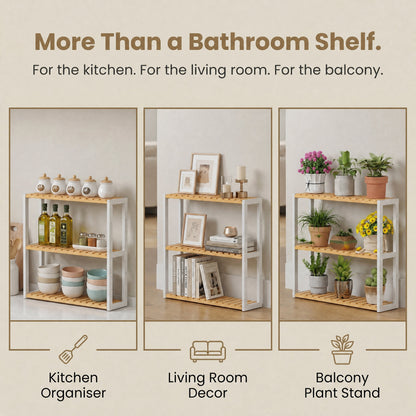 Bamboo Shelving Unit, Bamboo Bathroom Shelf, Wall-Mounted or Free Standing - image 6