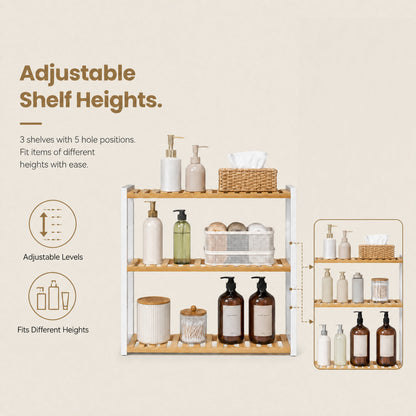 Bamboo Shelving Unit, Bamboo Bathroom Shelf, Wall-Mounted or Free Standing - image 8