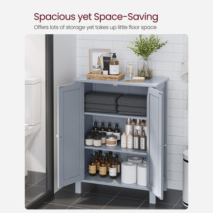 Bathroom Storage Unit with 2 Adjustable Shelves - HWLEXTRA 