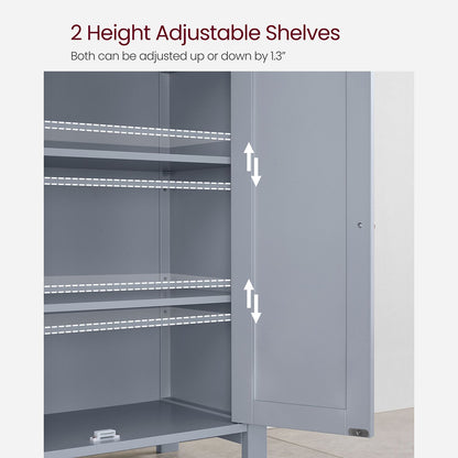 Bathroom Storage Unit with 2 Adjustable Shelves - HWLEXTRA 