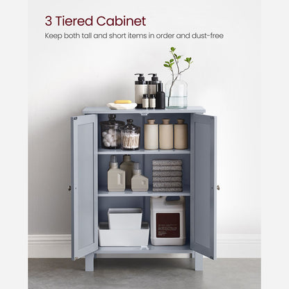 Bathroom Storage Unit with 2 Adjustable Shelves - HWLEXTRA 