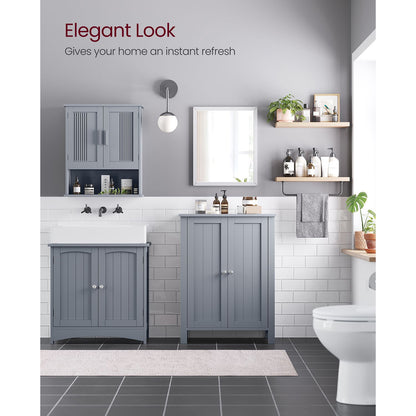 Bathroom Storage Unit with 2 Adjustable Shelves - HWLEXTRA 